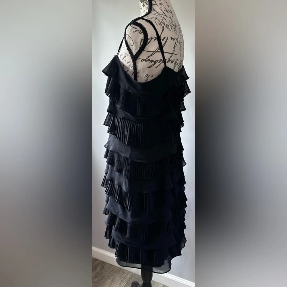 🖤🖤Calvin Klein Women’s Black Ruffle Spaghetti Strap Dress -🖤🖤 - Picture 3 of 9
